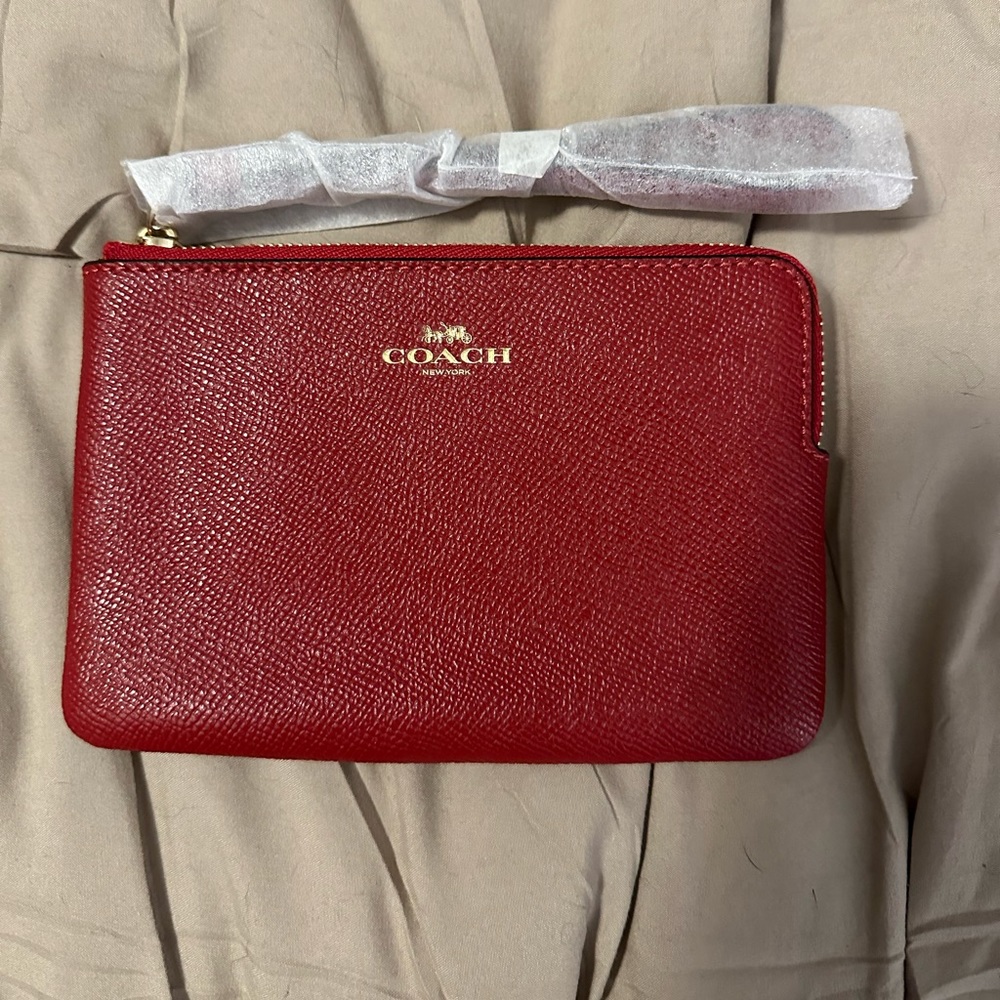 Leather Coach Wristlet
